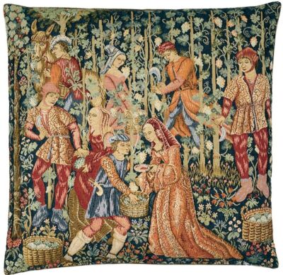 Grape-Gathering Pillow Cover