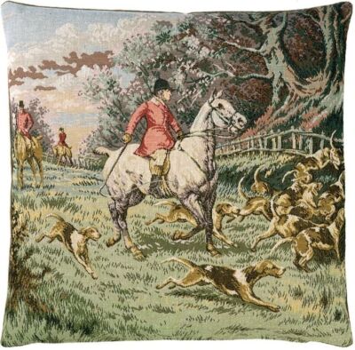 Horse & Hounds Pillow Cover