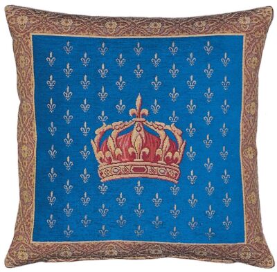 Royal Crown Blue Pillow Cover