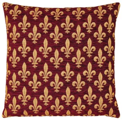 Fleur de Lys-Burgundy Pillow Cover