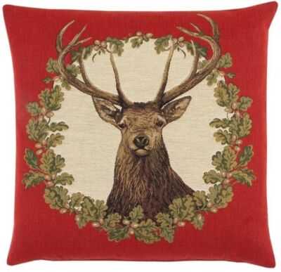Stag - Red Pillow Cover