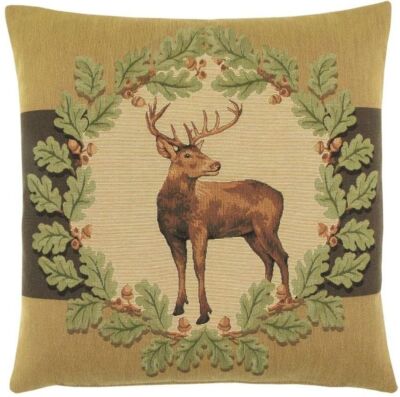 Stag & Oakleaves I Pillow Cover