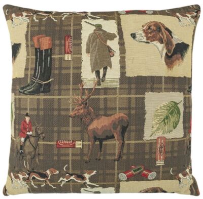 Hunting - Brown Tartan Pillow Cover