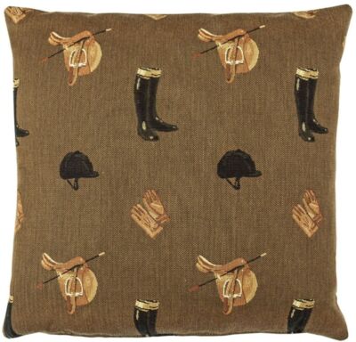 Equestrian Brown Pillow Cover