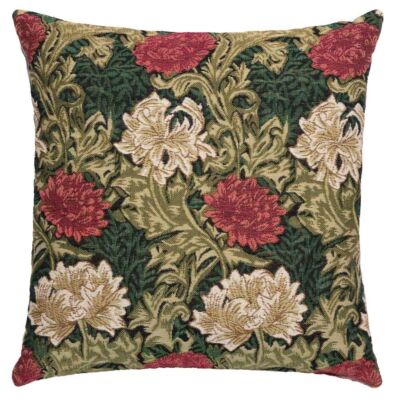 Chrysanthemums Green Pillow Cover