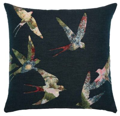 Flower Swallows Pillow Cover