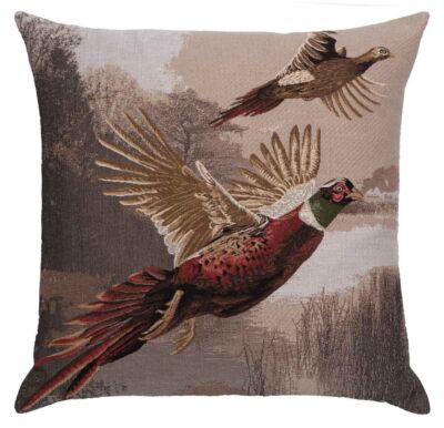 Pheasants in Flight Pillow Cover