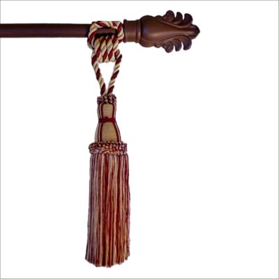 Bronze Feather Tapestry Hanging Rod with tassels