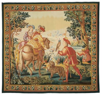 Les Fauconniers Handwoven Tapestry