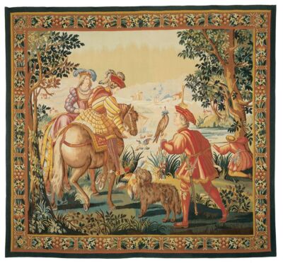 Les Fauconniers Handwoven Tapestry