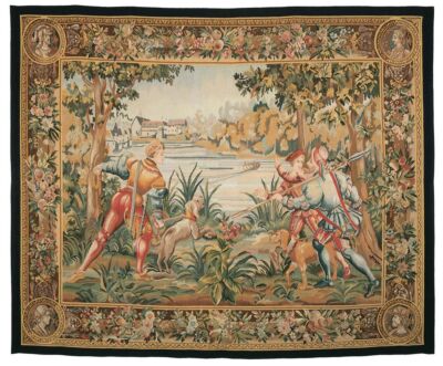 La Chasse en Foret Handwoven Tapestry - 4'1" x 5'6" (124 x 168 cm) - 1 pc remaining