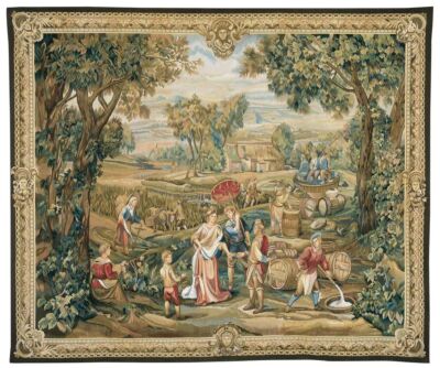 La Recolte du Vin Handwoven Tapestry