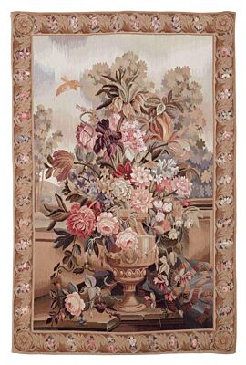 Autumn Floral Beige Handwoven Tapestry
