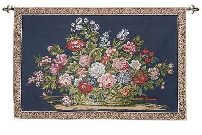 Floral Basket Dark Tapestry