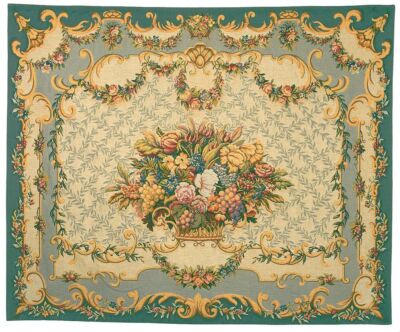 Aubusson Floral Basket Tapestry