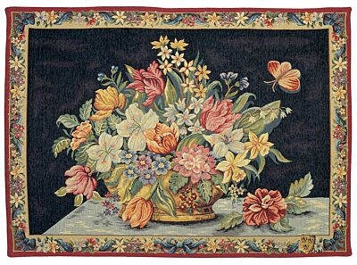 Flowerbasket - Blue Tapestry - 4'9" x 6'7" (145 x 200 cm) - Requires Rod Size 5