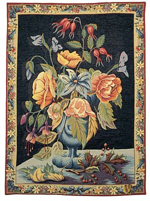 Floral Vase - Blue Tapestry - 6'7" x 4'9" (200 x 145 cm) - Requires Rod Size 4