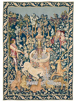 Unicorn at the Fountain Tapestry