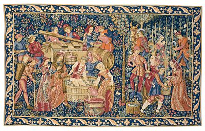 The Vintage (Blue Border) Tapestry