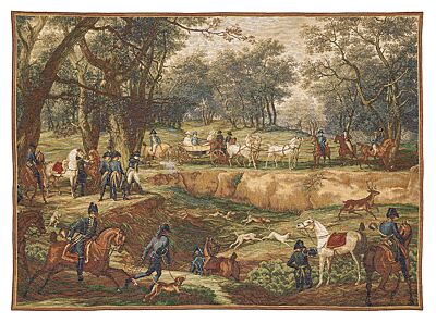 Compiegne Forest Hunt Tapestry - 3'7" x 5'0" 