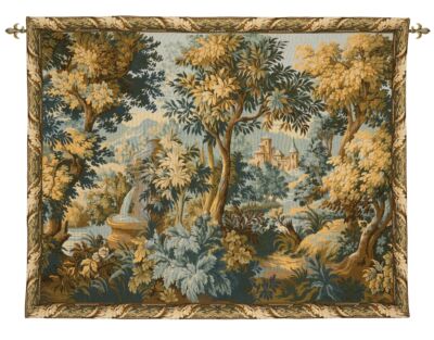 Verdure with Fountain Tapestry - 4'9" x 6'4" (144 x 192 cm)