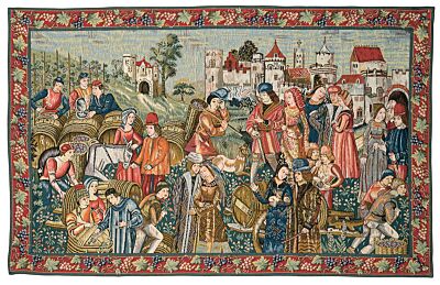 Medieval Winemarket Tapestry