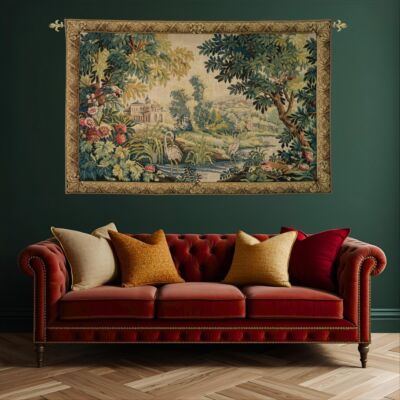 Les Deux Herons Tapestry - 4'1" x 6'1" (125 x 185 cm) - Last Piece Remaining!