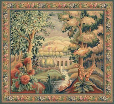 Verdure Aubusson Tapestry - 4'3" x 4'6" - Last piece remaining!