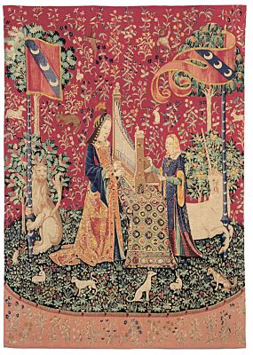 La Dame a la Licorne 'L'Ouie' Tapestry