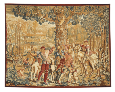 Chasse de Maximilian (Le Raport) Silkscreen Tapestry - 4'4" x 5'3" (132 x 160 cm)