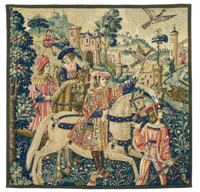 The Falconing Expedition Tapestry - 3'3" x 3'4" (100 x 102 cm) - Last Piece Remaining!