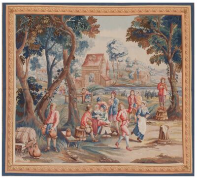 Teniers Village Scene Handwoven Tapestry