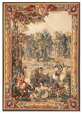 Louis XV Huntsmen Handwoven Tapestry