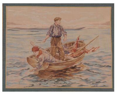 The Boatmen Handwoven Tapestry