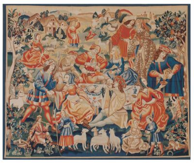 Medieval Country Banquet Handwoven Tapestry
