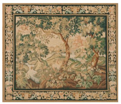 Verdure with Stream Handwoven Tapestry