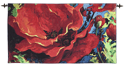 Bright Poppies Tapestry - 2'3" x 4'1" (70 x 125 cm) - Last Piece Remaining!