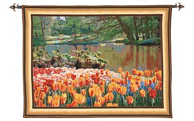 Keukenhof Lake Tapestry - 2'10" × 3'9" (86 x 115 cm) - Last Piece Remaining!