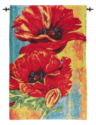 Contemporary Poppies Tapestry - 4'3" × 2'10" (130 x 86 cm) - Last Piece Remaining!
