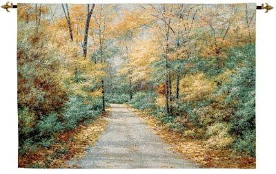 Autumn Lane Woven Art Tapestry