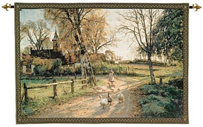 The Goose Girl Woven Art Tapestry