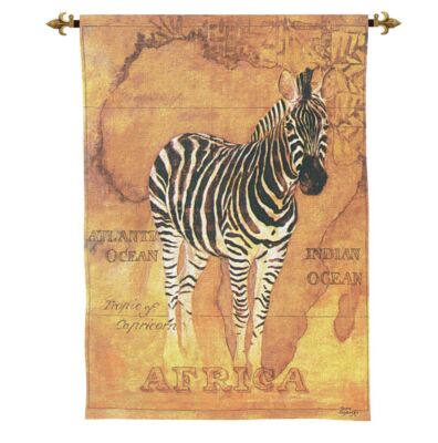 Safari Zebra Woven Art Tapestry