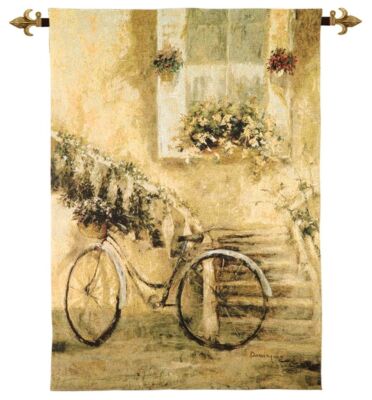 Courtyard Bicycle Woven Art Tapestry
