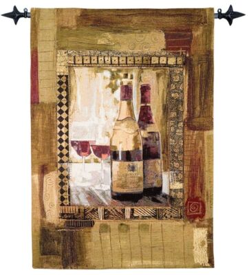 Wine Tasting II Woven Art Tapestry