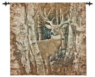 Woodland Buck Woven Art Tapestry