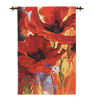 Poppy Blaze Woven Art Tapestry - 4'7" x 3'1" - Last piece remaining!