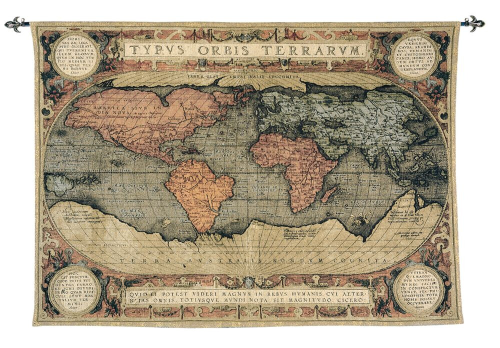 TYPVS ORBIS TERRARVM アンティークマップ 2000ピース Typus Orbis Terrarum (Map of the Known World) Tapestry