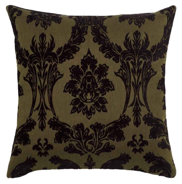 Green Damask Pillow Cover