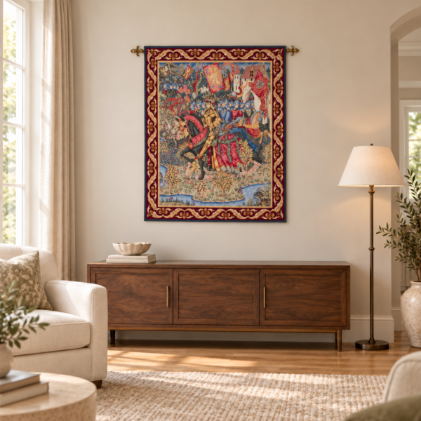 Arthur Rides from Camelot Tapestry