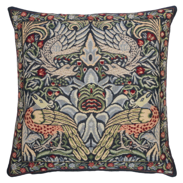 Peacock & Dragon - Blue Pillow Cover
